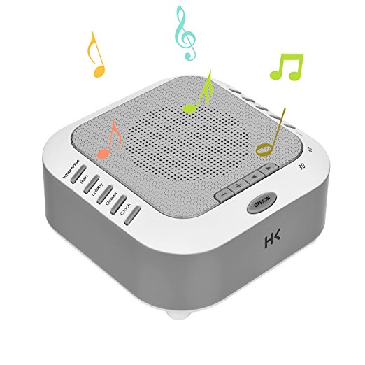 HK White Noise Machine, Sleep Sound Machine, Sound Therapy Machine with Bedside Light and Natural Sound, 3 Timers