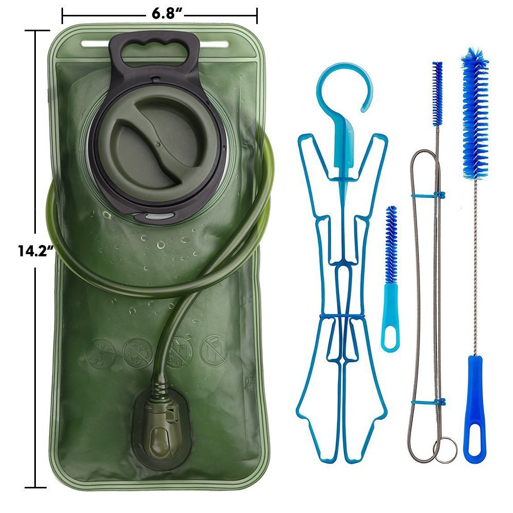 Hydration Bladder 2 Liter Leak Proof Water Reservoir/ Cleaning Kit, BPA Free Hydration Pack Replacement