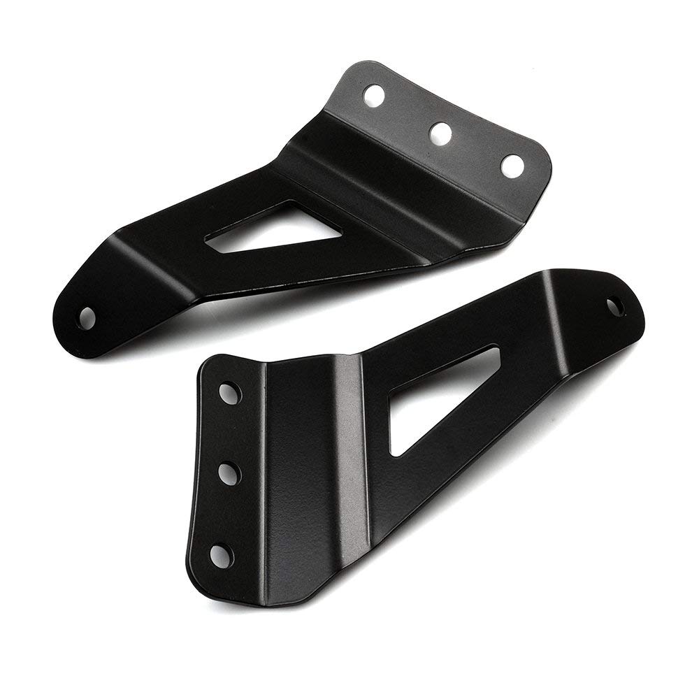 HK Upper Windshield Brackets, 50-Inch, Pack of 2, for Curved Light Bars, for 2007-2013 Chevrolet Chevy and GMC 
