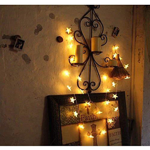 Outdoor Solar String Lights, 6 Meter 20 LED Star String Lights for Garden Patio Party Wedding Birthday Holiday Party Decoration (Warm White) 