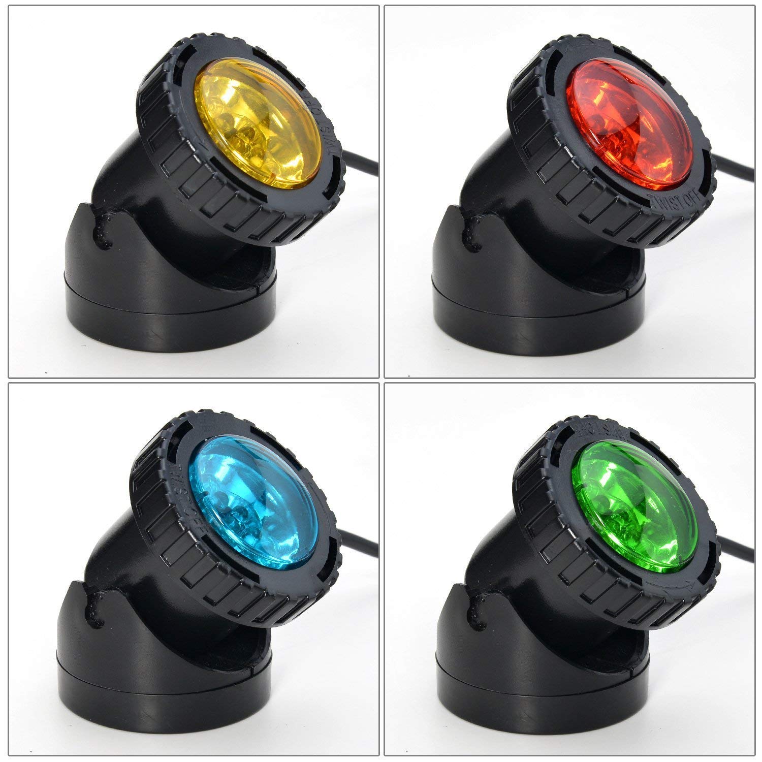Gradient Color Pond Lights For Underwater Fountain/ Fish Pond/ Water Garden (4 Led Kits)