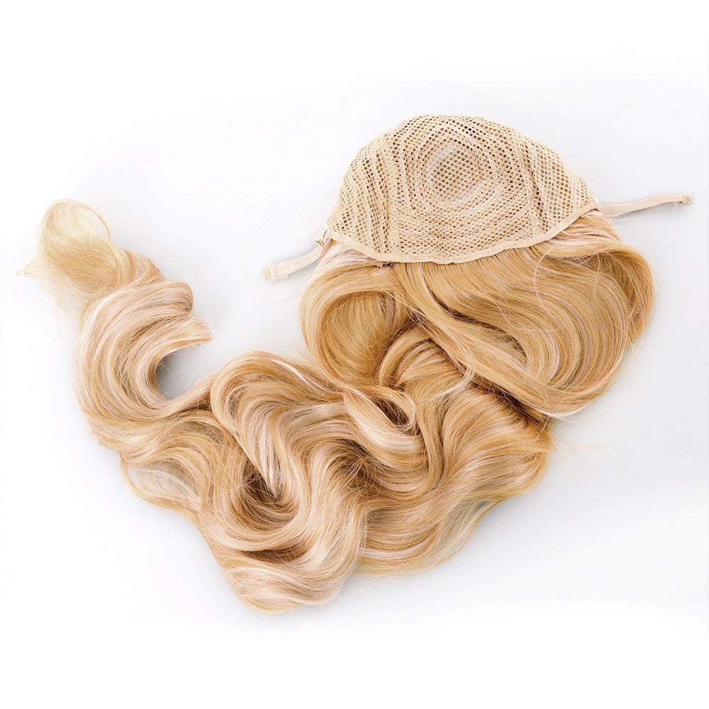 40inches Length Lolita New Fashion Long Curly Wave Wig Cosplay Fashion Hair Heat Resistant Full Anime Wig (Gold)