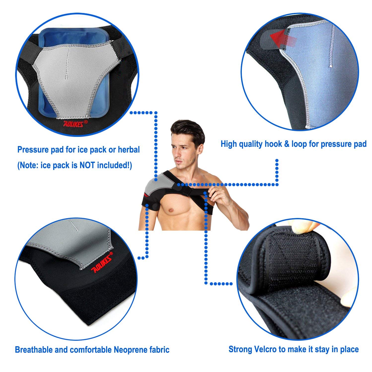 HK Rotator Cuff Brace for Women Men Shoulder Brace Support