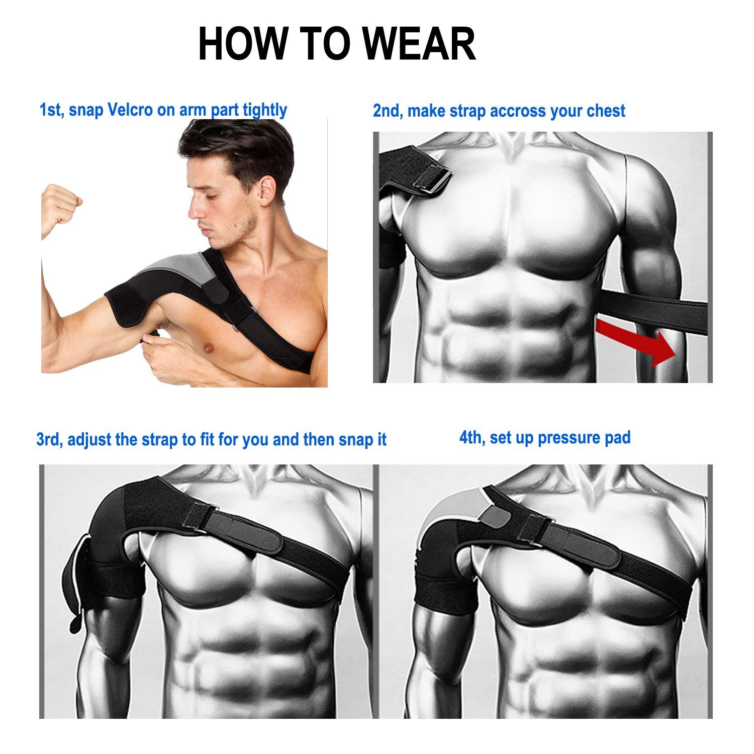 HK Rotator Cuff Brace for Women Men Shoulder Brace Support