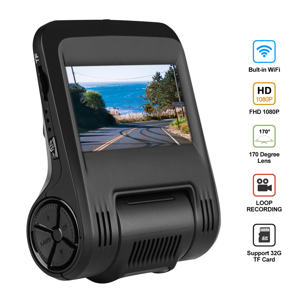 Dash Cam, Dashbord Car Camera Recorder FHD 1080P with 2.45 inches Screen and Sony Senor, 170 Wide Angle Lens Car DVR Built-In WiFi ,G-Sensor, WDR, Loop Recording and Supreme Night Vision