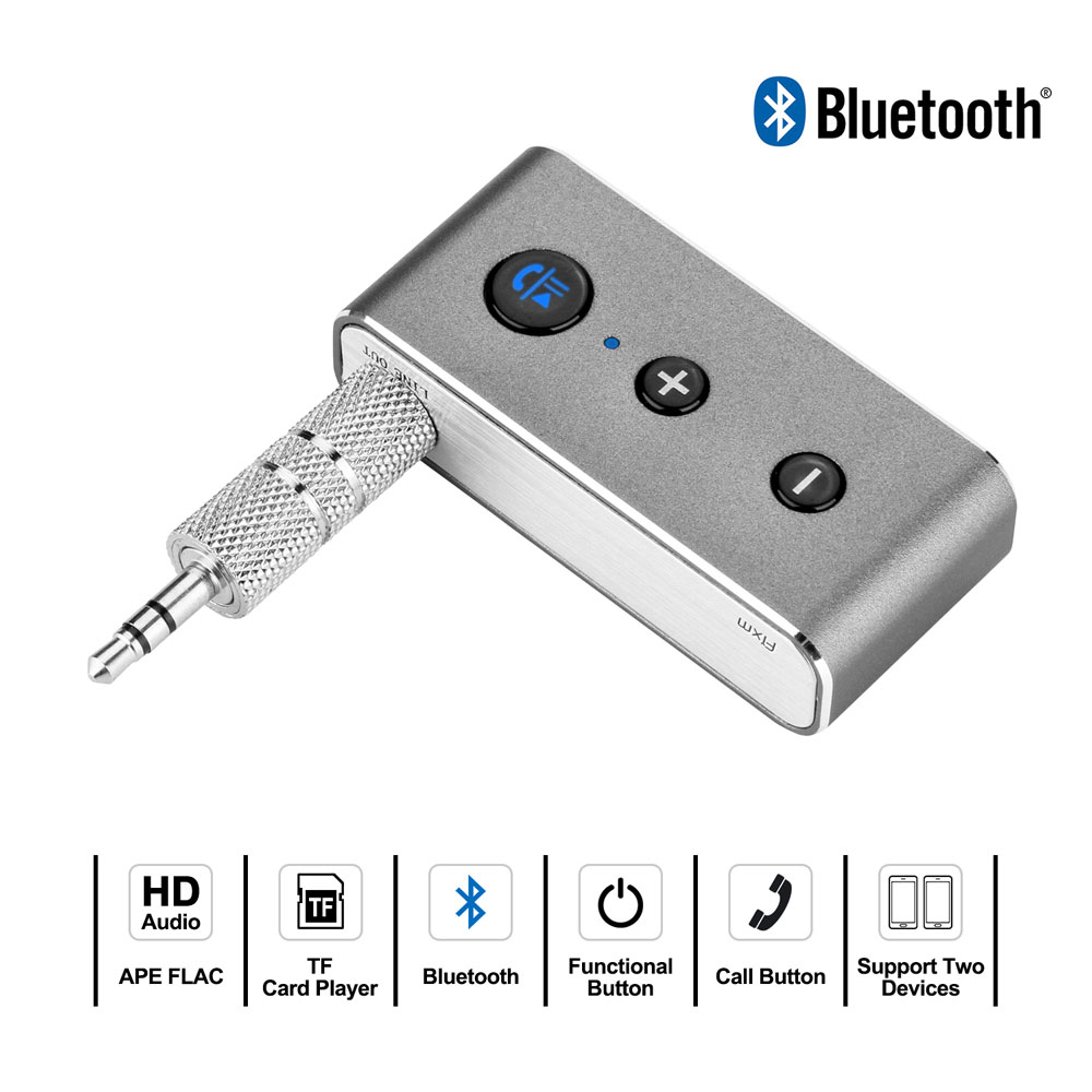 4.2 Portable Wireless Bluetooth Receiver, 3.5mm Stereo Receiver Car Kits, Hands-free Car Audio Adapter for Home /Car Audio Stereo Music System