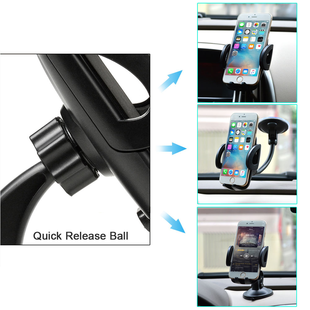 5-in-1 Smartphone Universal Car Mount Holder – Air Vent Holder, Dashboard Mount and Windshield Mount