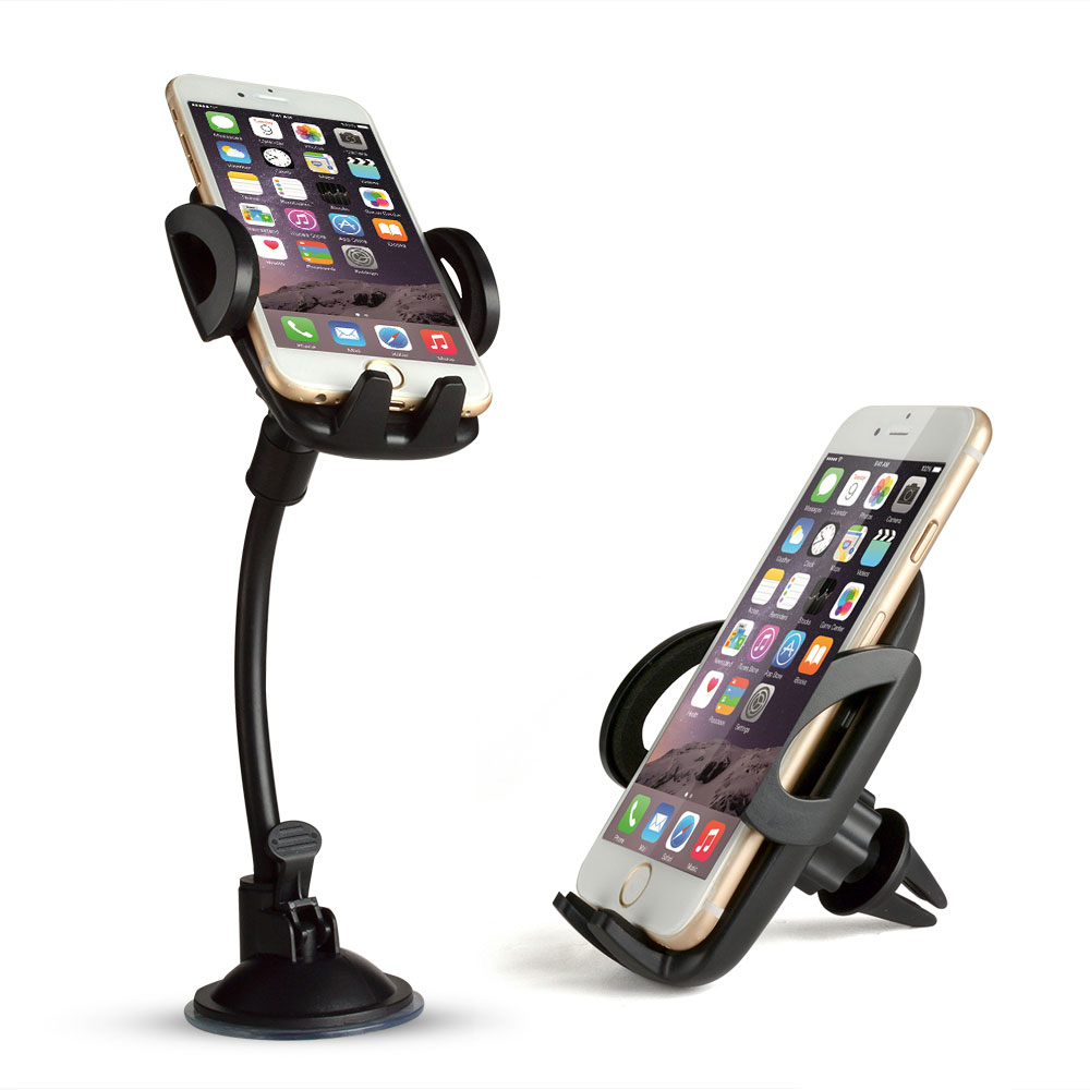 5-in-1 Smartphone Universal Car Mount Holder – Air Vent Holder, Dashboard Mount and Windshield Mount